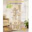 Cat Tree for Indoor Cats, Multi-layer Scratching Post with Large Platform, 2 Caves, 7 Sisal Posts, Pompoms, Cat Basket, Hammock, Suitable for Cats-2067877388-2067877395