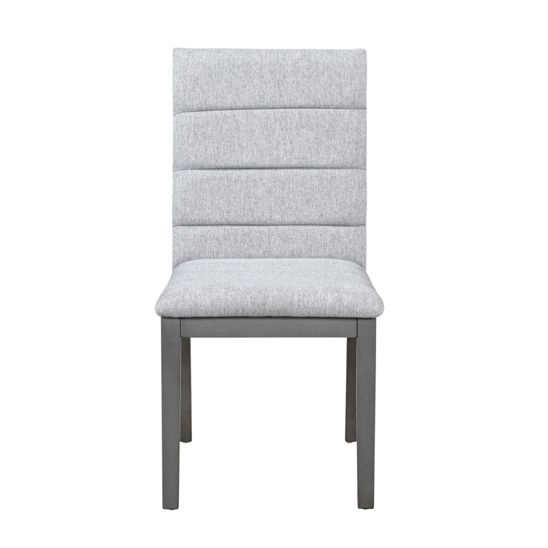 Ensemble de 2 chaises de salle à manger capitonnées et rembourrées, Gris, Gris