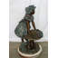 Fontaine en bronze 31 po x 20 po x H 43 po Nifao Collection Elegant Girl debout près d'une grenouille sur un champignon