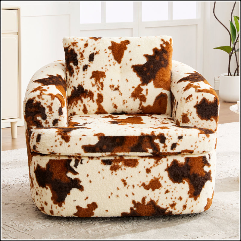 Fauteuil demi-tonneau pivotant à 360 ° avec coussin double couche pour plus de confort et de style dans le salon, la chambre à coucher, le bureau et l'hôtel
