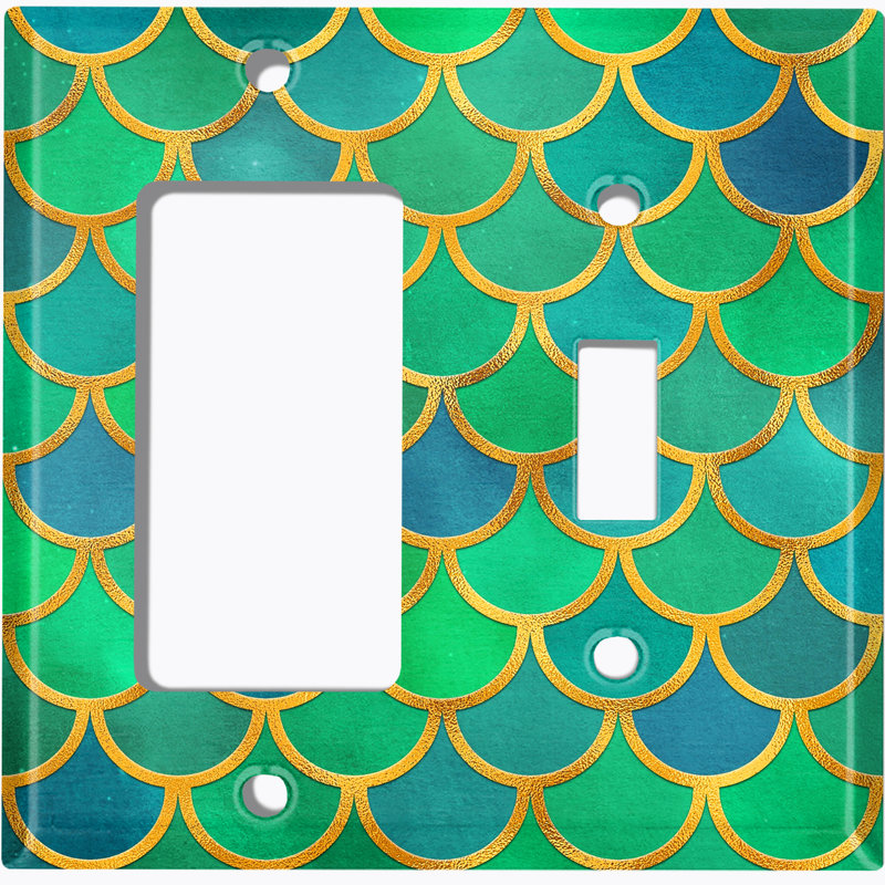 Plaque murale 2 bandes Mermaid, Vert et bleu