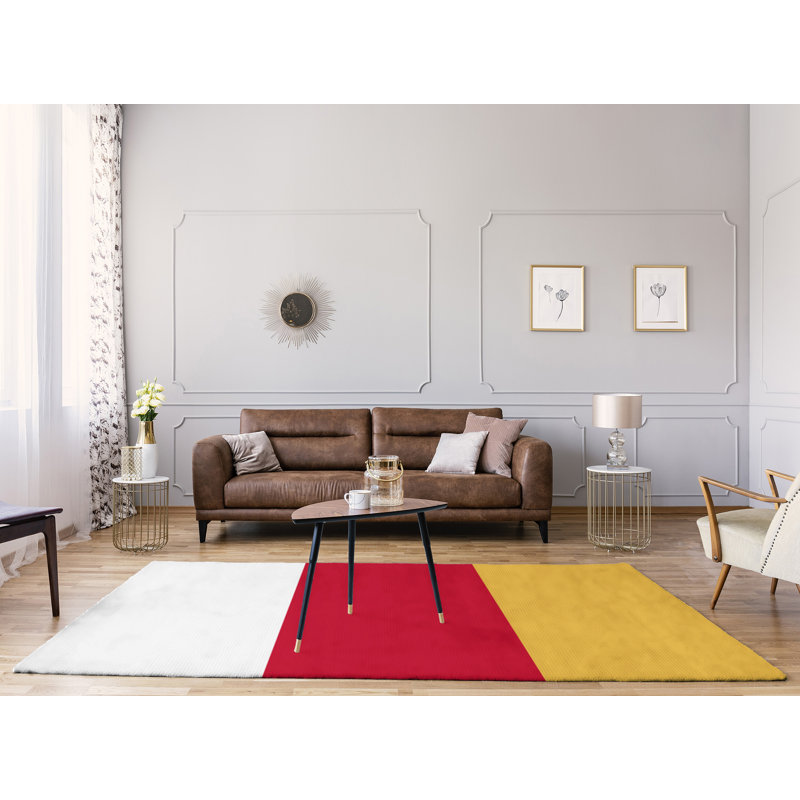 Tapis de zone rouge/jaune, Rectangle 8 pi x 10 pi