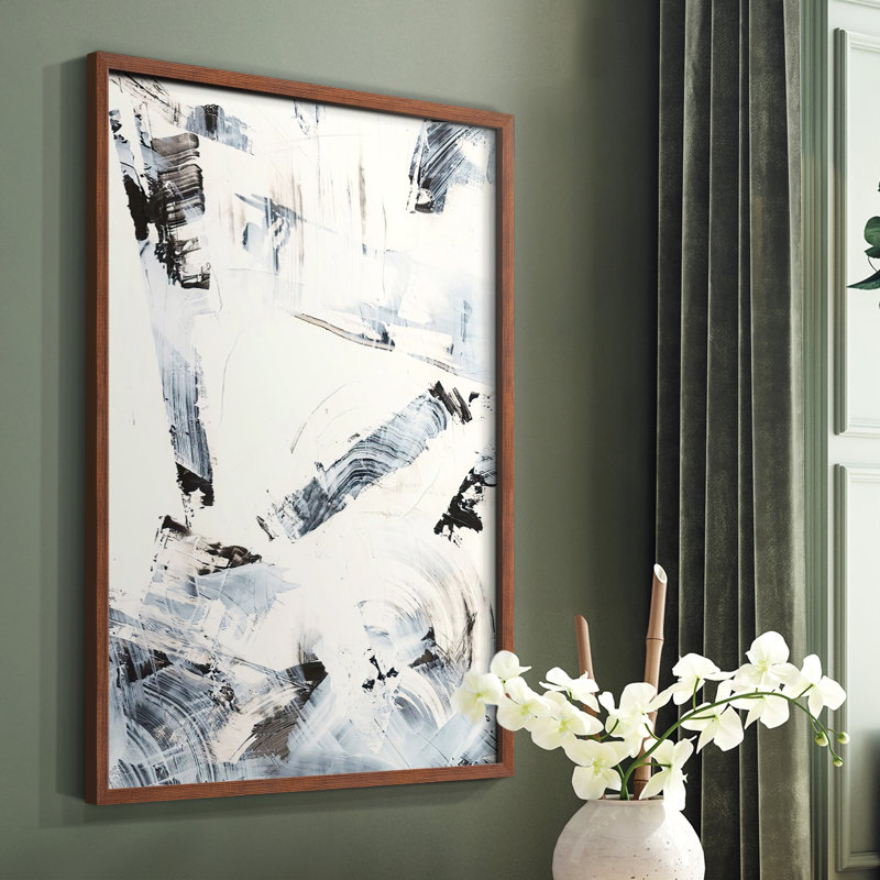 «Fractured Ice II», reproduction encadrée - bois massif, Brun, H 14 po x l 11 po
