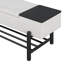 Banc de rangement rembourré avec tablette inférieure-1415453895
