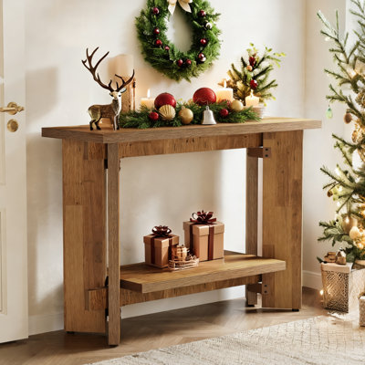 41.33" Narrow Sofa Console Table, 2-tier Small Entryway Table With Shelf