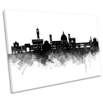 Florence Abstract City Skyline - Wrapped Canvas Print
