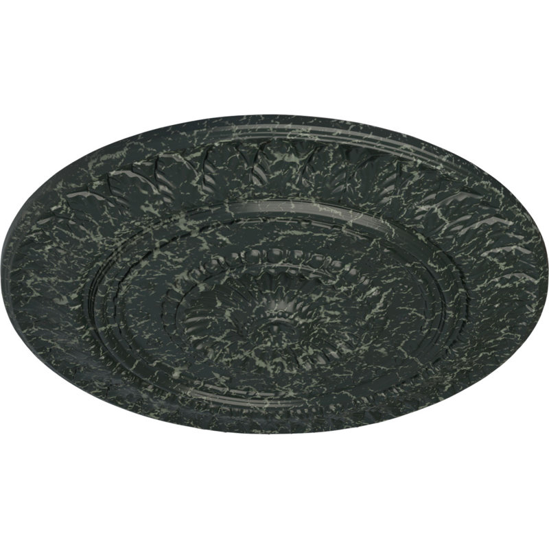 Médaillon de plafond 26 "P 5/16" x P 2 1/4 ", Tortue peinte craquelé