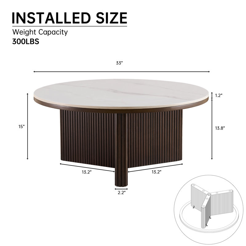 Table basse 33 po Modern Modern, Blanc