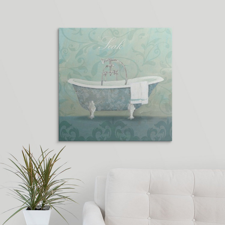 « baignoire » avery tillmon, impression Damask Bath, H 24 po x l 24 po x P 1,5 po, Toile