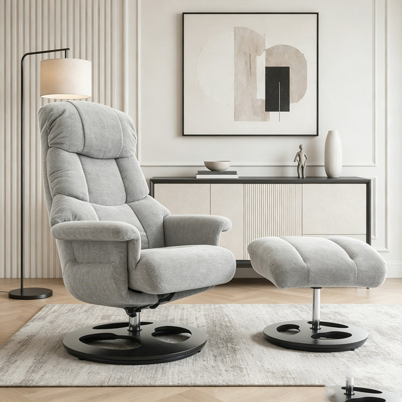 Fauteuil inclinable ergonomique avec repose-pieds, Gris