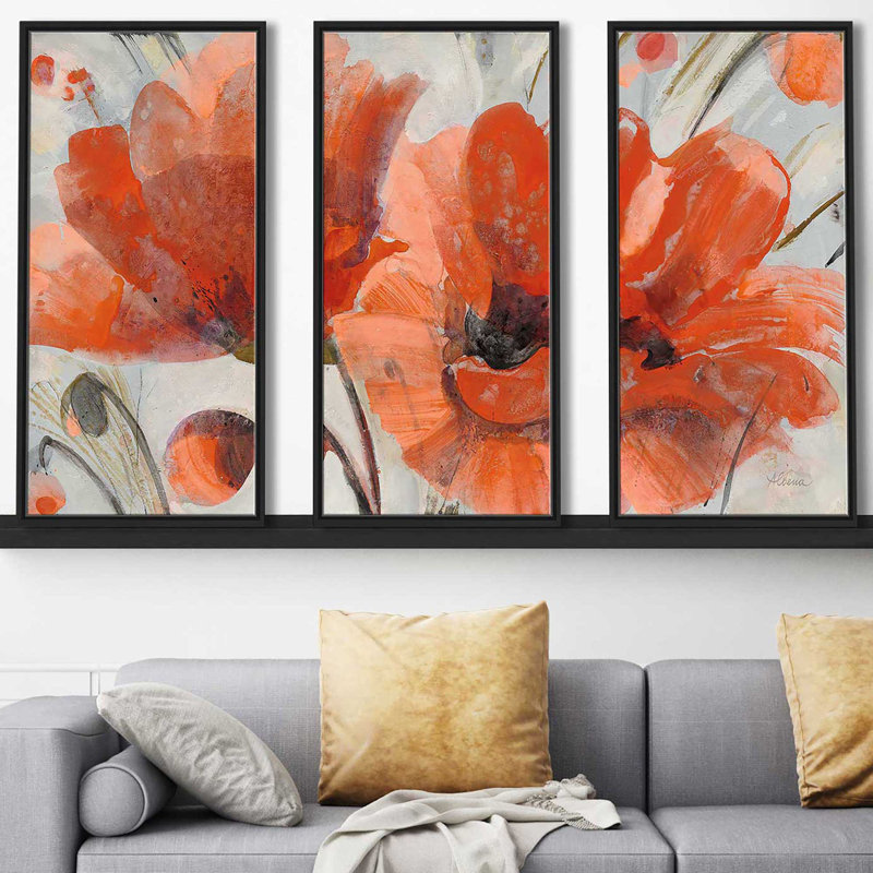 «Popping», reproduction sur toile flottante 3 pièces, H 33,5 po x l 52,5 po x P 2 po