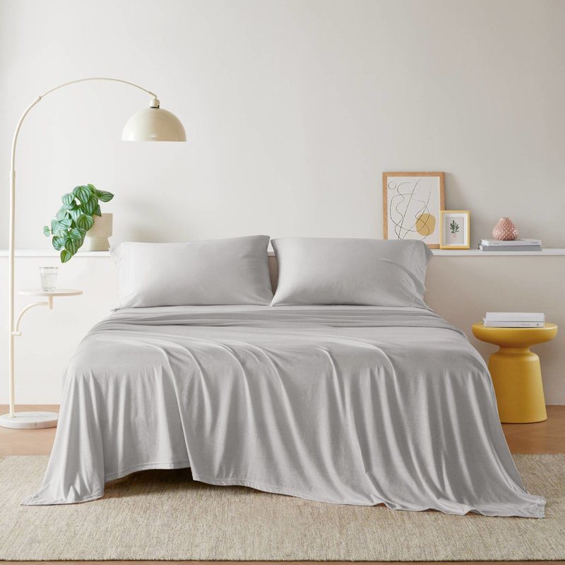 Drap toutes saisons confortable pour grand lit - mélange de coton absorbant tricoté hiver chaud, Crème, crème