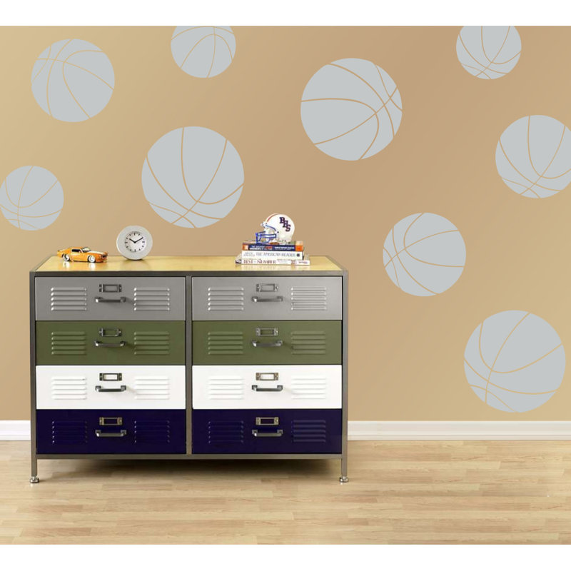 Décalcomanie murale baskets, H 30 po x l 30 po x P 0,01 po, Gris clair