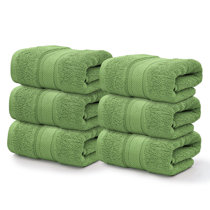 White Classic Luxury Green Bath Towel Set - Combed Cotton Hotel Quality  Absorbent 8 Piece Towels | 2 Bath Towels | 2 Hand Towels | 4 Washcloths  [Worth
