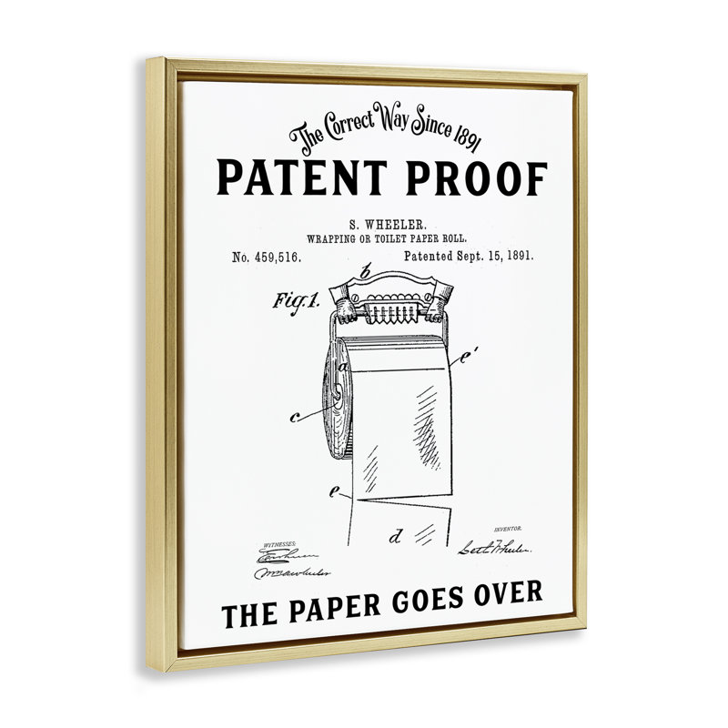 Le papier de toilette passe au-dessus d'un cadre flottant, design par lettré et doublé, H 21 po x l 17 po