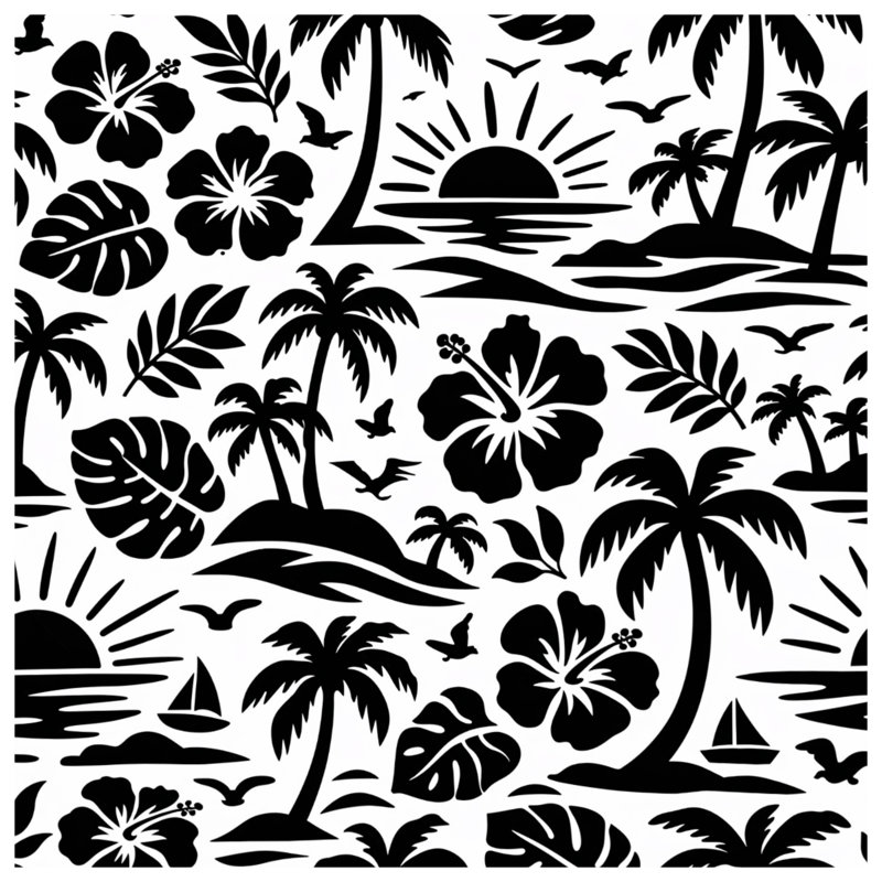 Tropical Palm Leaves Comforter, Queen