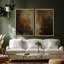 Ensemble de 2 reproductions d'art sur toile abstraites rustiques brunes rustiques-115209903-115209898-115209897