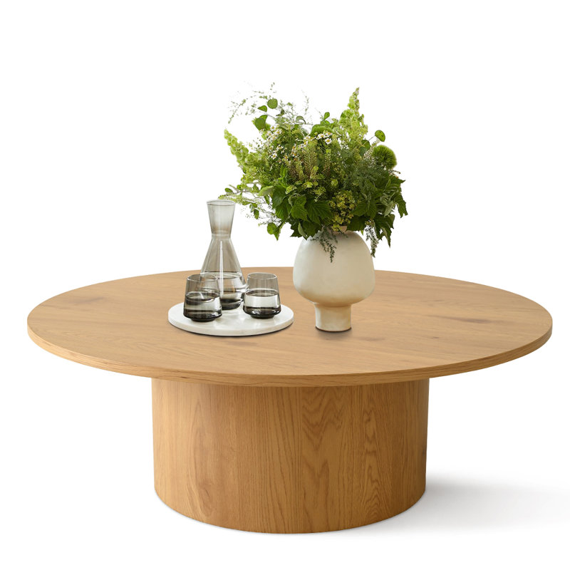 Table basse à piédestal Giann, Chêne
