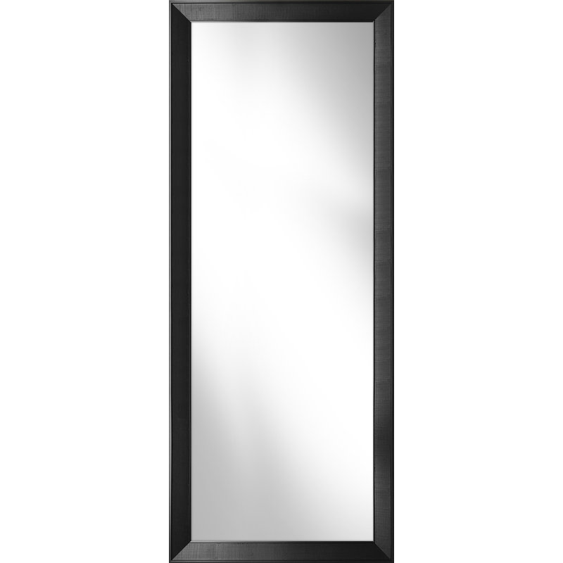 Han Plastic Flat Leaning Mirror, 182 cm H x 72 cm W, Black