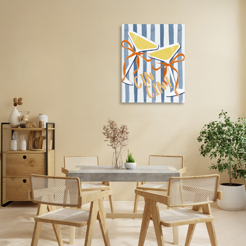 «Cheers Drinks on Stripes», conception par Lucille Price, H 20 po x l 16 po