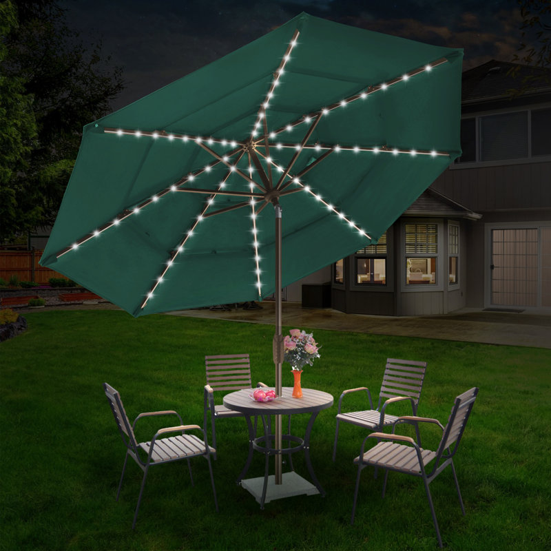 Parasol de marché lumineux 9 pi, Vert foncé