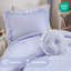 Ensembles de literie en microfibre de qualité supérieure, simple guingan à volants bleu pour la maison
