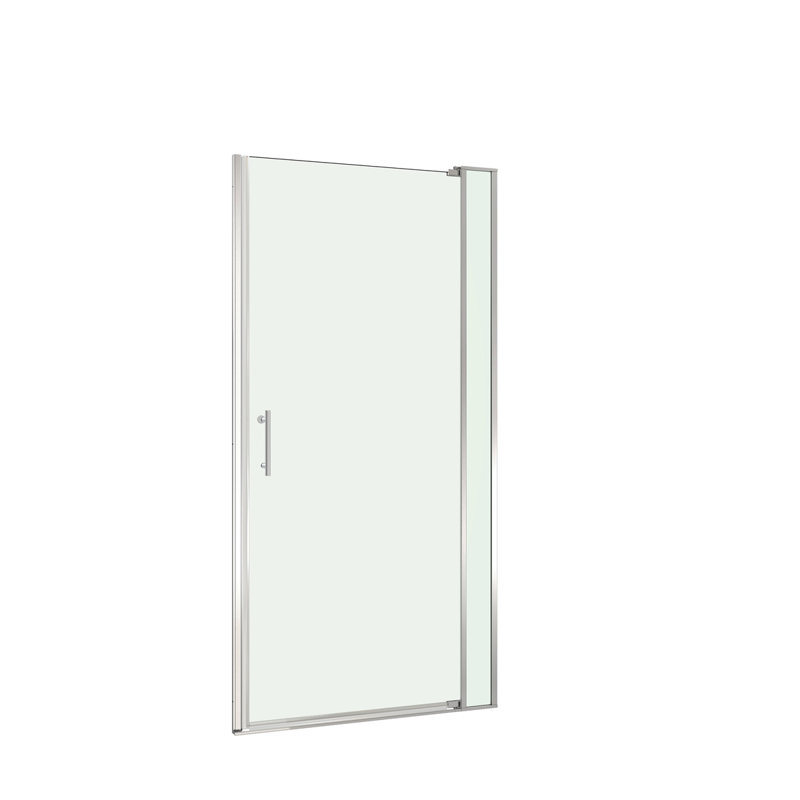 32-36"W X 72"H Left And Right Opening Universal Pivot Shower Door, Open Outside, With 1/4" And 5/16"  Tempered Glass And Brushed Nickel Finish