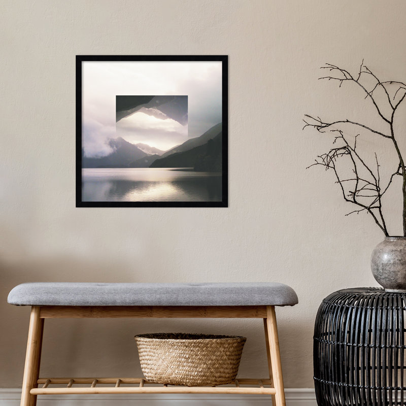 Reflected Landscape by Laura Marshall, 21" H x 21" W x 1" D, Black