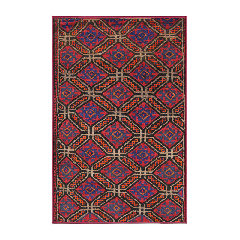 Tapis oriental rouge / violet, Rectangle 6 pi x 9 pi