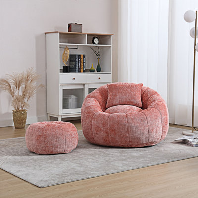 Fauteuil à billes rond avec repose-pieds