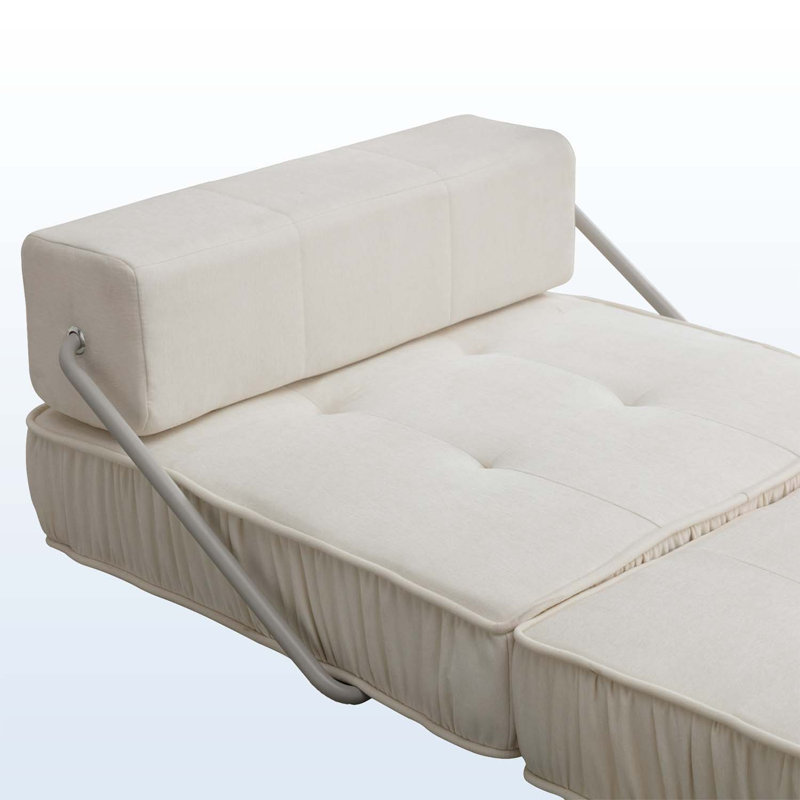 Fauteuil convertible en chenille de 36,61 po de largeur Bethy, Blanc