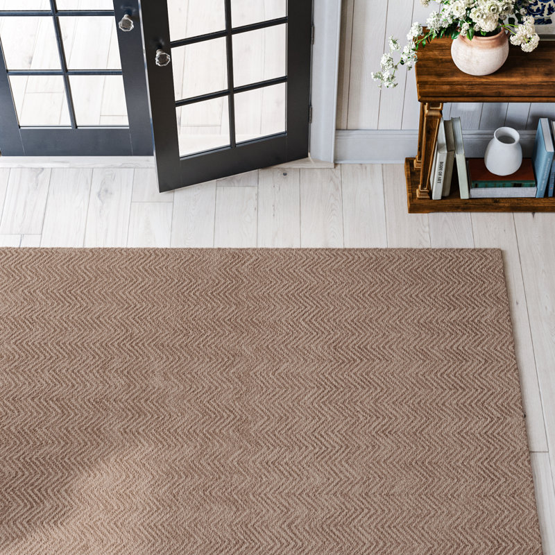 Cooke Deco Hand-Tufted Taupe Area Rug, Rectangle 9'6" x 13'