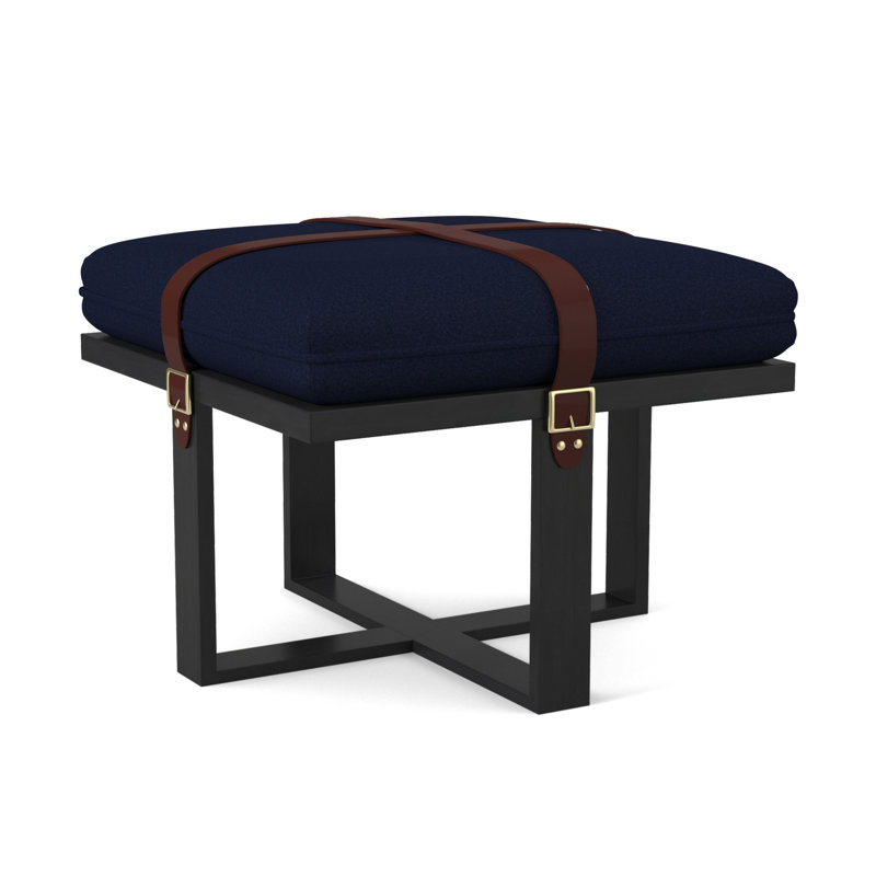 Upholstered Ottoman, Espresso, Margaret Uniform Polyester Blend