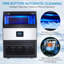 Machine à glaçons commerciale, production de 265 lb / 24 heures, 55 lb de stockage de glace, entrée d'eau simple, 126 glaçons par cycle, compresseur écoénergétique de 850 W, affichage DEL pour la maison, le bar, le bureau, la fête
