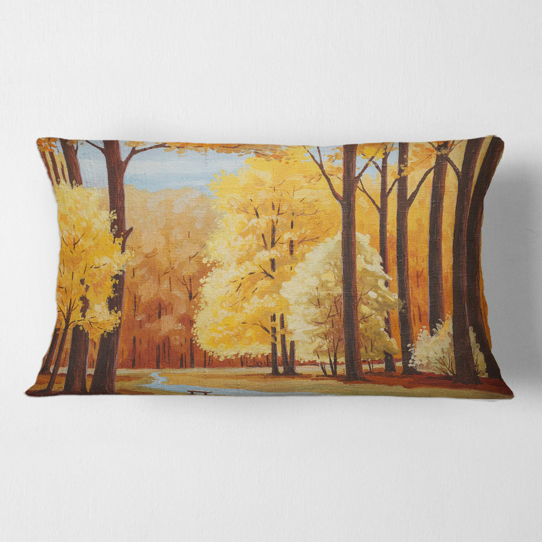 Autumn Trees Dawn Rectangular Pillow Cover & Insert Design Art