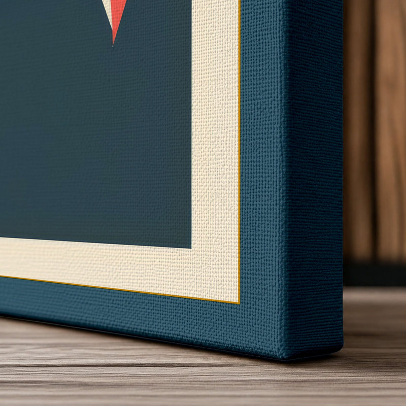 Streamlined Aircraft Mid-Century - Wrapped Canvas, 24x16 - 61.0 x 40.6 cm, Teal Border