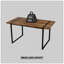 Table de salle à manger 59 po en bois aggloméré rectangulaire industriel moderne de 59 po, 4 à 6 personnes, plateau de table en bois d'ingénierie de 1,5 po d'épaisseur et pieds rectangulaires noirs en métal, utilisés pour la maison et la cuisine