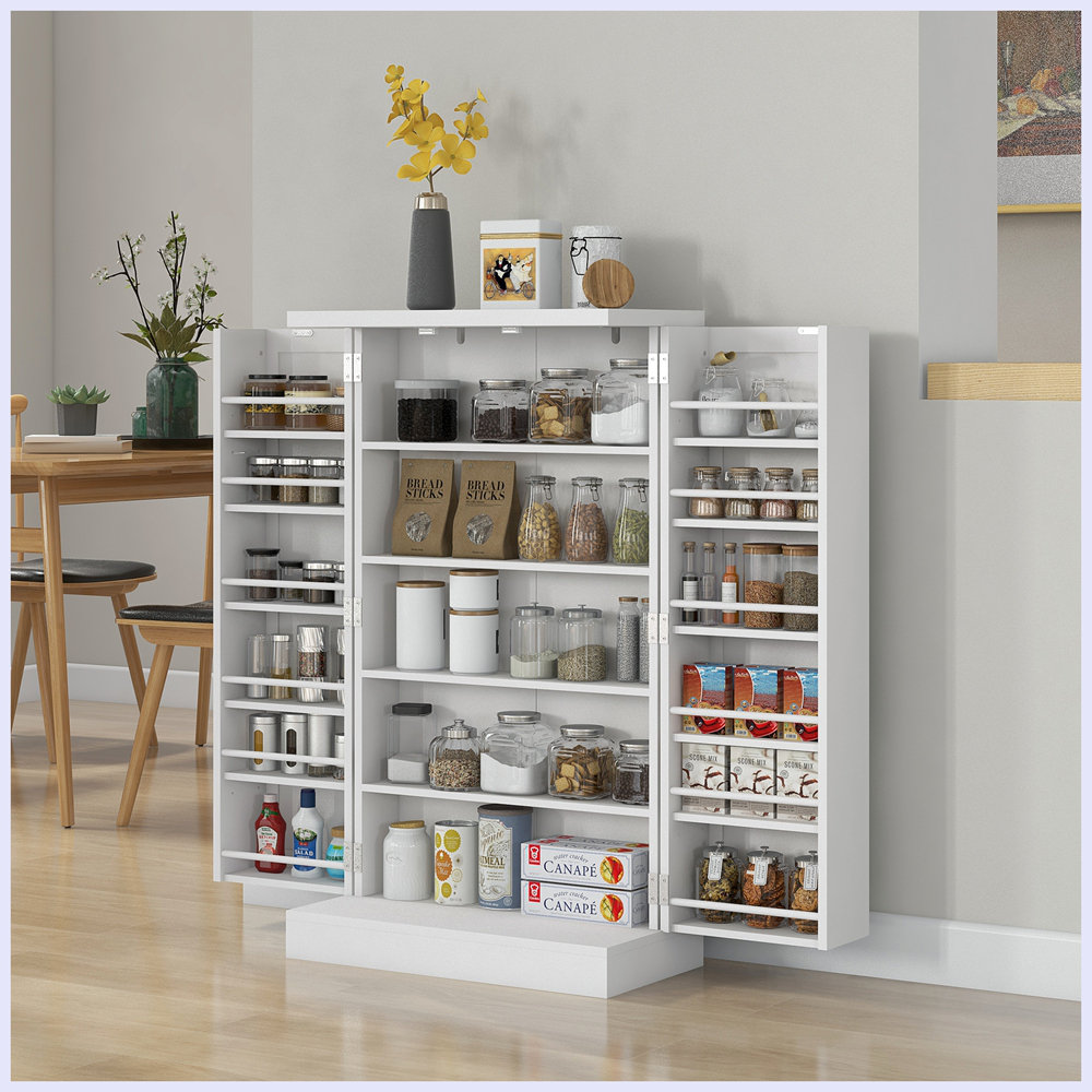 Winston Porter Modern Freestanding Kitchen with 12 Door Shelves