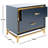 Elegant & Modern Xan 23'' W Nightstand – Stylish Mid-Century Design with Brass Base and Two Drawers-1224474808