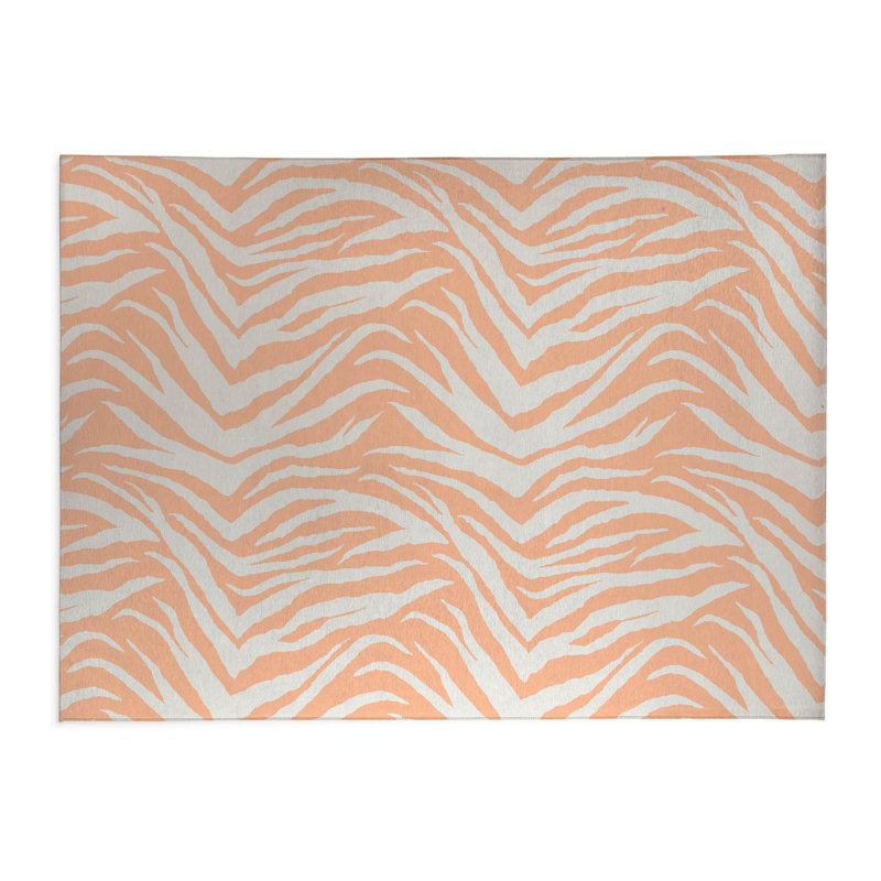 Zebra Patch Kids Play Mat, Peach/Orange, Rectangle 2' x 3'