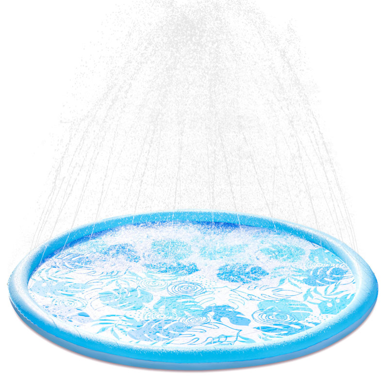 Tapis anti-dérapant anti-éclaboussures - Tapis de jeu d'extérieur pour enfants, H 4 po x l 60 po x P 60 po, Bleu