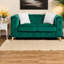 Canapé à compression, velours vert, Chesterfield