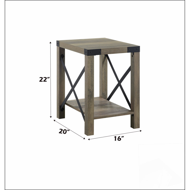 Abiram Rustic Oak Finish End Table Modern End Table Solutions,Compact End Table Collection