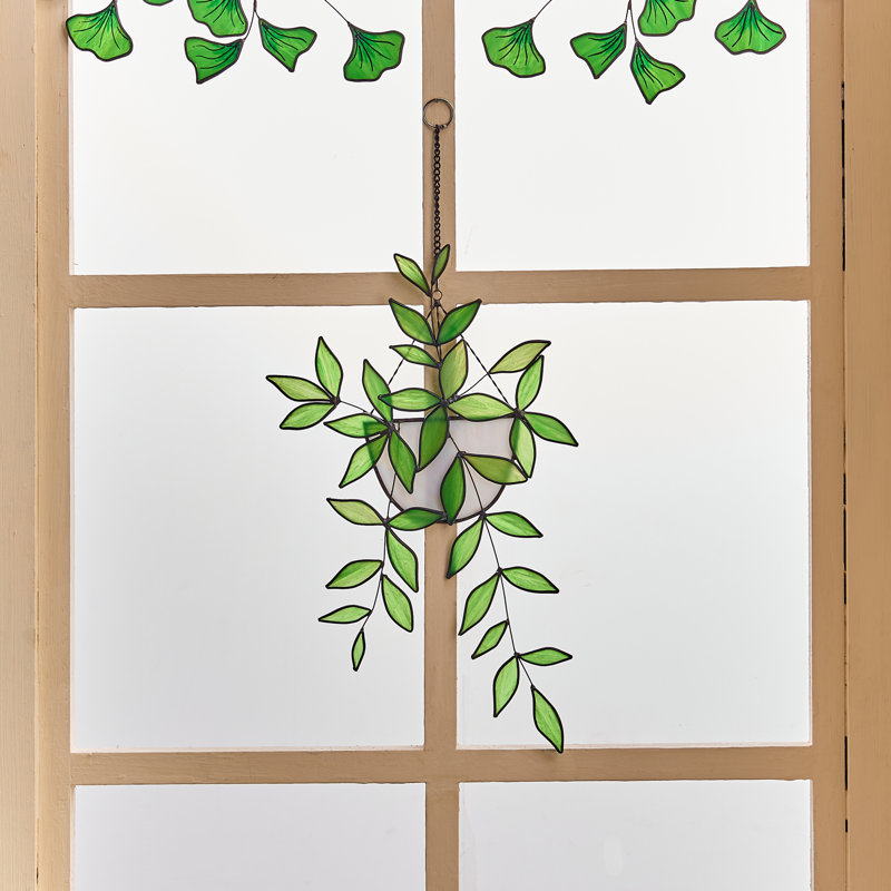 Panneau de fenêtre floral et plantes