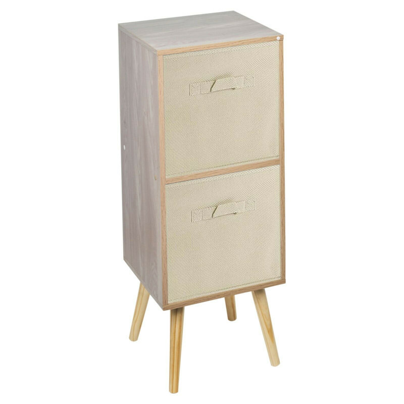 Melvyn 75cm H x 30cm W Wood Cube Bookcase, Oak/Beige/Black