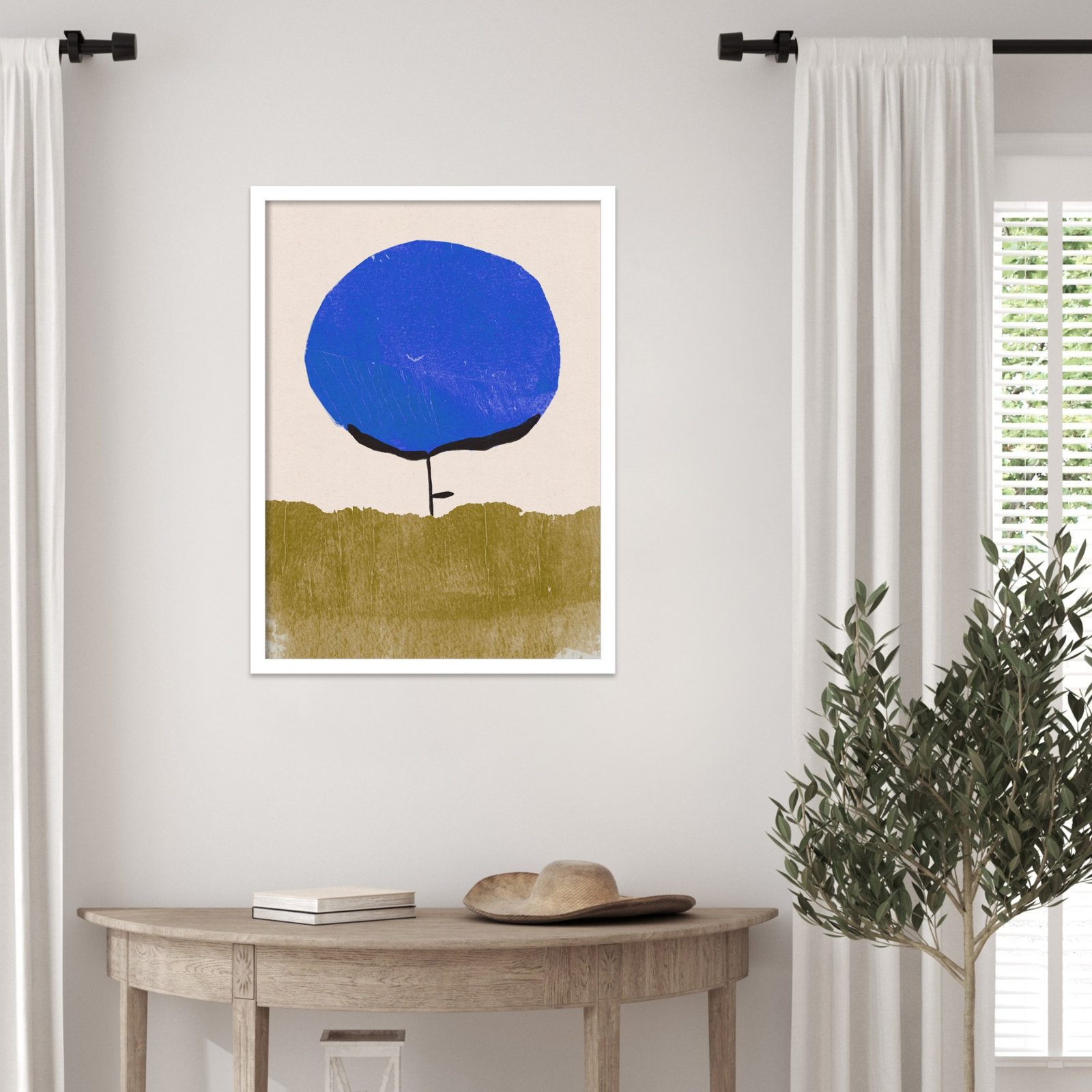 Blue Flower Print by Alisa Galitsyna, 25" H x 19" W, White