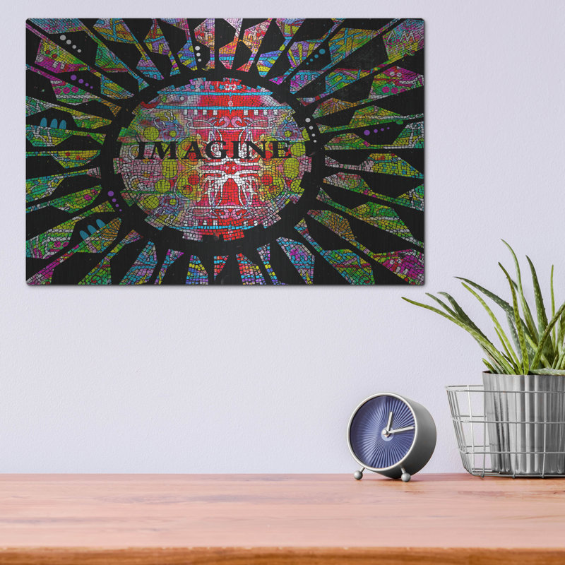 Red Barrel Studio® «Imagine» par Dean Russo, art mural en métal, H 12 po x l 16 po