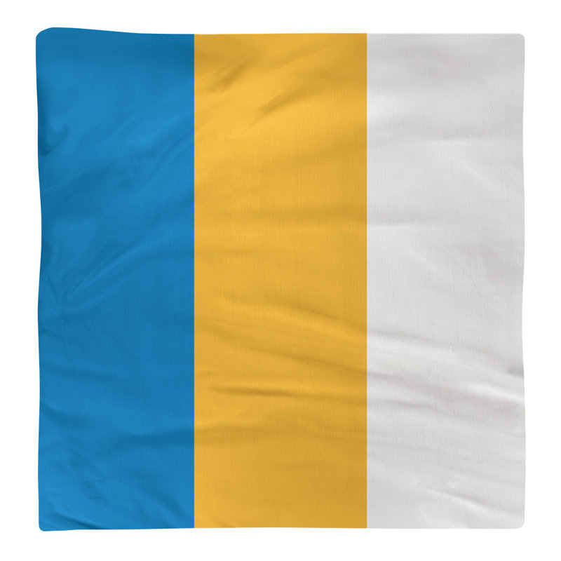 Oklahoma City Striped Square Napkin, 22" W x 22" L, Basketball Blue/Yellow/White, Cotton Twill