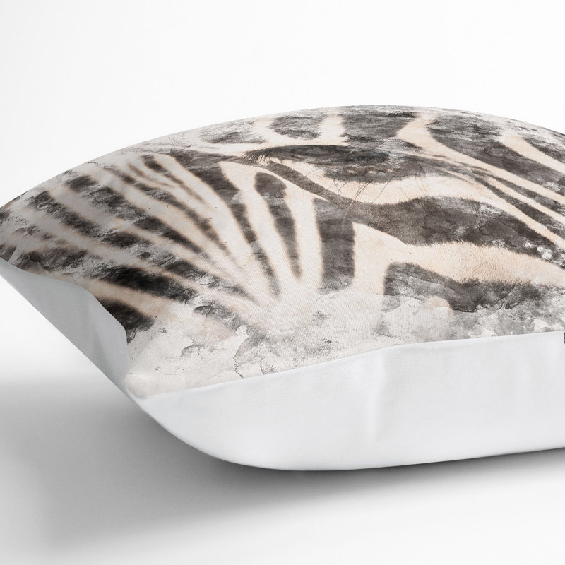 Animal Print Square Cushion, White, 55cm H x 55cm W x 20cm D