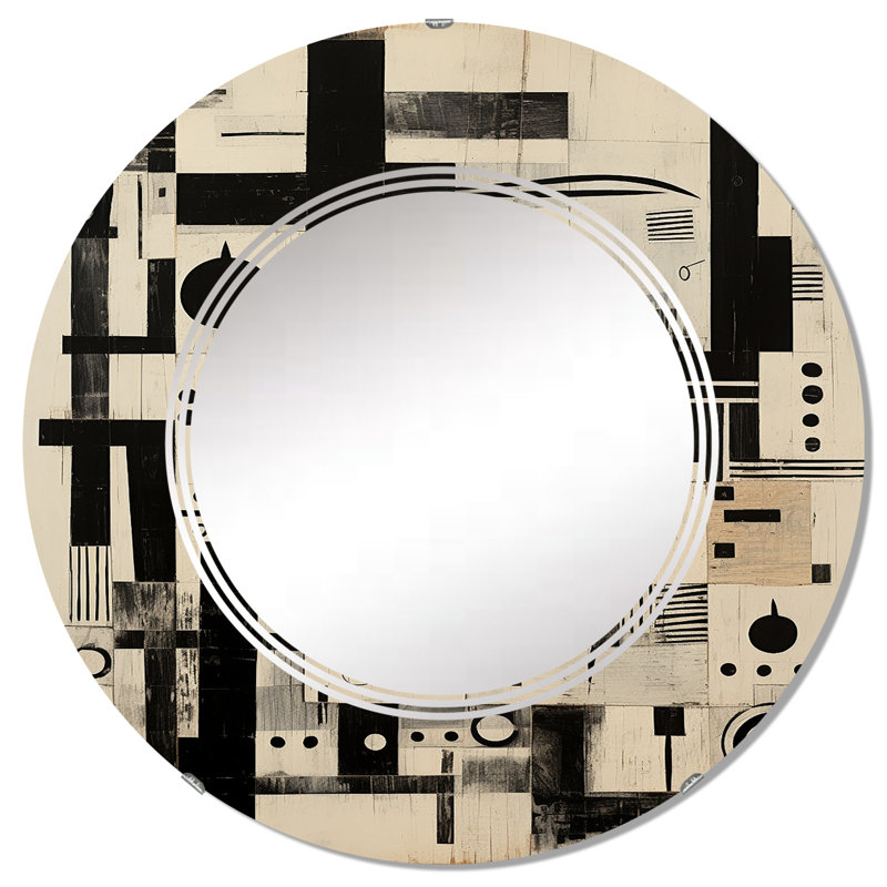 Zephra - Miroir mural moderne rond, 32 po x 32 po